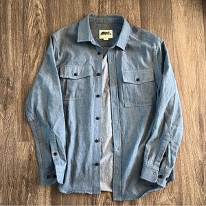 Medium blue denim Edgevale button up long sleeve men’s shirt